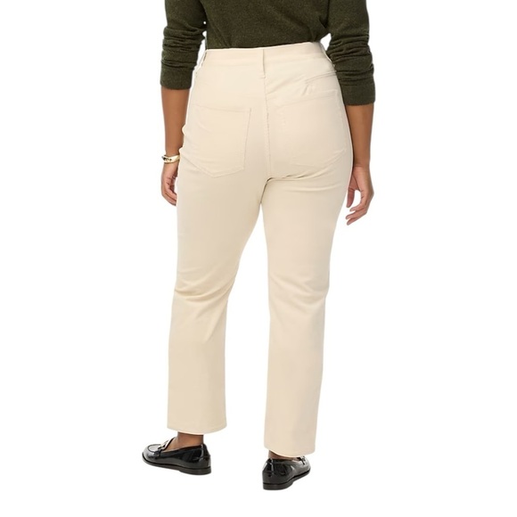 J Crew Factory Ivory Corduroy Full Length Essential Straight Womens Size 35 Tall - Picture 2 of 13